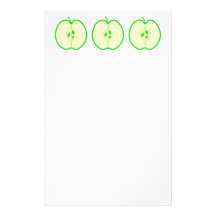 Green Apple Half. Personalized Stationery