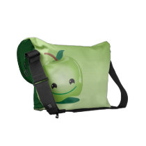 Green apple healthy so cute! messenger bag messenger bags