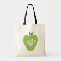 Green Apple & Heart Teacher Bag bags