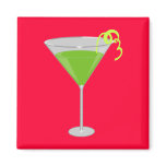 Green Apple Martini Refrigerator Magnets