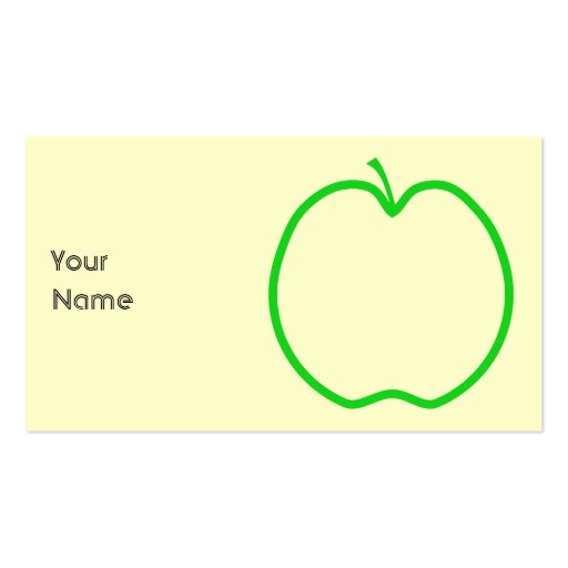 Green Apple Outline. Business Card Templates (front side)