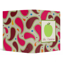 Green Apple & Paisley Teacher Binder