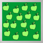 Green Apple Pattern. Posters