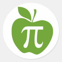 Green Apple Pi Round Sticker
