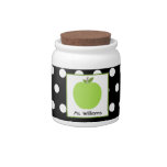Green Apple & Polka Dot Teacher Candy Jar at Zazzle