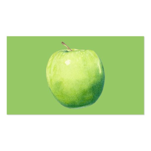 Green Apple Profile Card Business Card (back side)