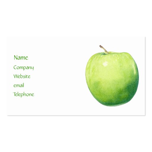 Green Apple Profile Card Business Card (front side)