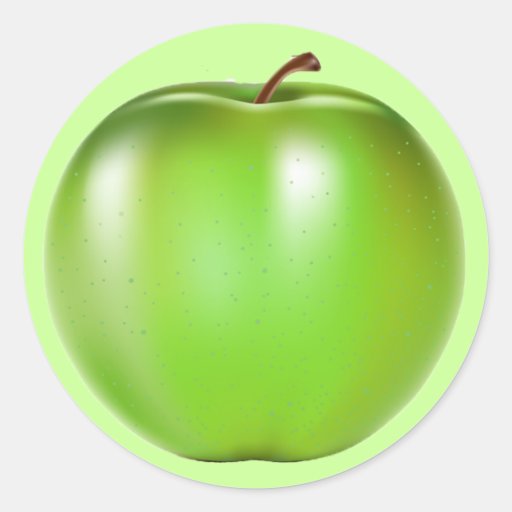 GREEN APPLE CLASSIC ROUND STICKER Zazzle