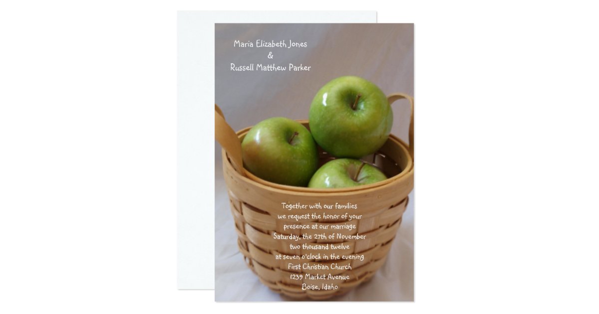 Green Apple Wedding Invitations Zazzle