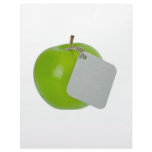 Green apple with metal tag letterhead