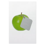 Green apple with metal tag personalized stationery