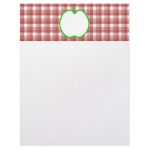 Green Apple with Red and White Check Pattern. Letterhead