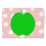 Green Apple with Spotty Background. Greeting Cards