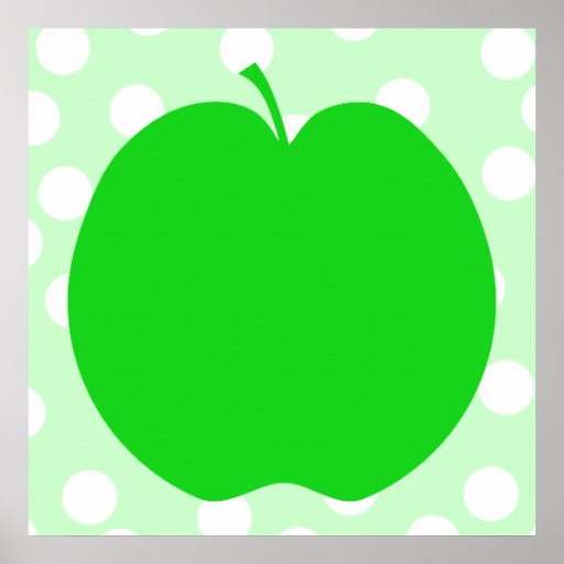 Green Apple with Spotty Background. Posters