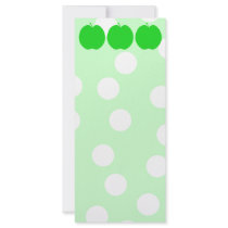 Green Apple with Spotty Background. Custom Rack Card