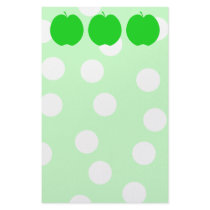 Green Apple with Spotty Background. Custom Stationery