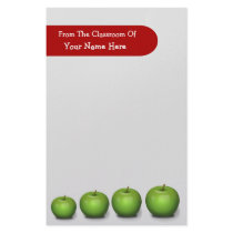 Green Apples Personalized Teachers Classroom Stationery Design
