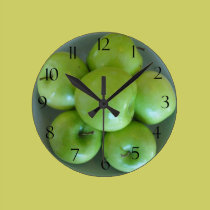 Green Apples Wall Clock wall clocks