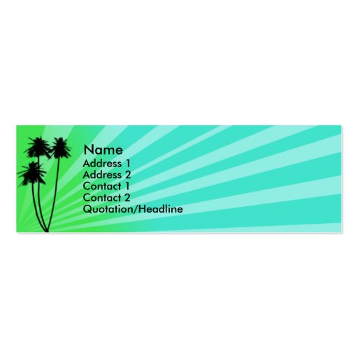 Green/Aqua Tropical Profile Card Business Card Templates (front side)