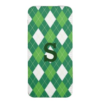 Green Argyle iPhone 5 Pouch