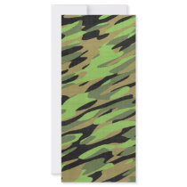 Green Army Camouflage Textured Personalized Rack Card
