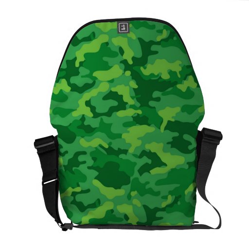 Green Army Military Camo Camouflage Pattern Fabric Courier Bags ...
