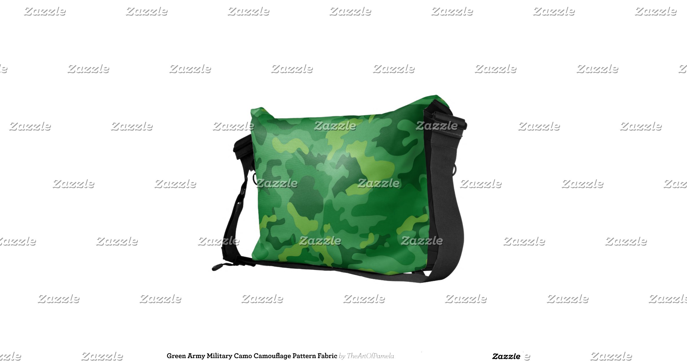 Green Army Military Camo Camouflage Pattern Fabric Courier Bags ...