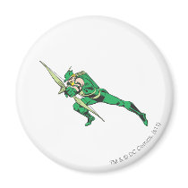 Green Arrow Crouches Refrigerator Magnet