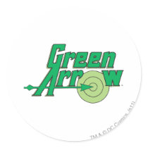 Green Arrow Logo Round Stickers