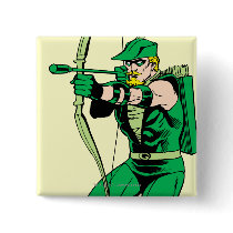 Green Arrow Shooting Arrow Pinback Button