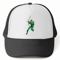 Green Arrow Shooting Arrow Trucker Hats