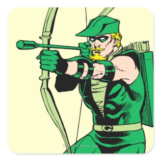 Green Arrow Shooting Arrow Sticker