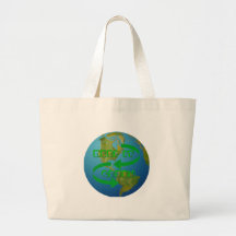 Green arrows Ecology Tote Bags