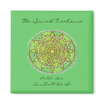 Green Art Mandala Magnet by INTHEPRESENT Green Art Mandala Magnet