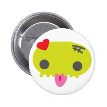 green art zombie scull buttons