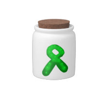 Green Awareness Ribbon Candle Candy Jars