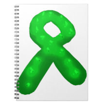 Green Awareness Ribbon Candle Spiral Notebooks