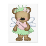 Green Baby Bear Fairy postcards