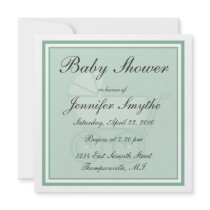 Green Baby Carriage Baby Shower Invitation by CuddleTree Green Baby Carriage Baby Shower Invitation