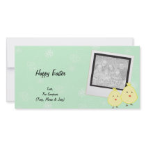 Green Baby Chick Easter Photo Cards