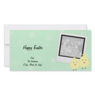 Green Baby Chick Easter Photo Cards photocard