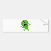 Green Baby Cyclops Bumper Sticker