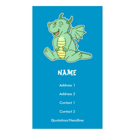 Green Baby Dragon Play Date/Business Card