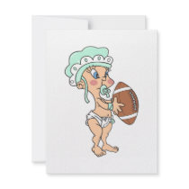 green baby football invite