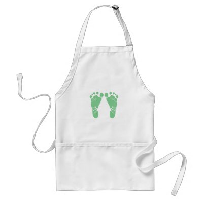 Green Baby Footprints