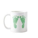 Green baby footprints mug