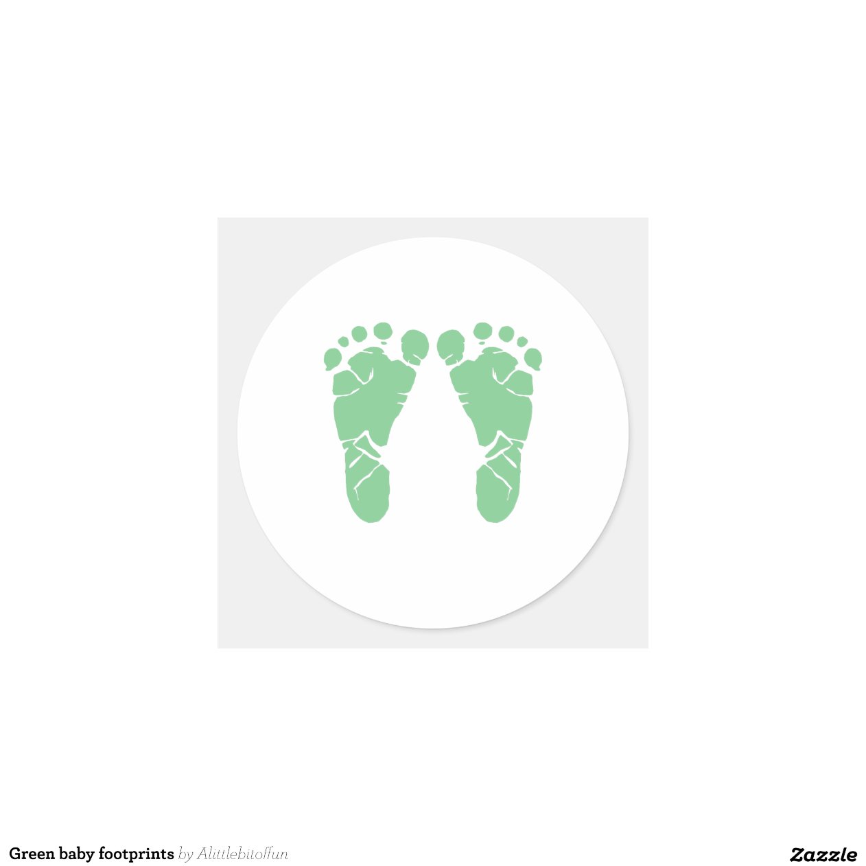 Green baby footprints sticker | Zazzle