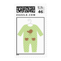 Green Baby Outfit Baby Shower Stamps