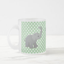 green baby shower elephant coffee mugs