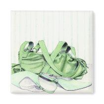Green Bag & Shoes Magnet magnets